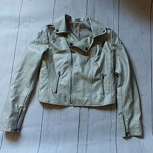 Philosophy Faux Leather Jacket Ivory